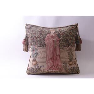 Minstrel, Embroidered Pillow, Throw Pillow, Accent, Vintage, ~ 250622-WH 1306